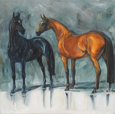 Rosemary Parcell nz equestrian artist, study after stubbs